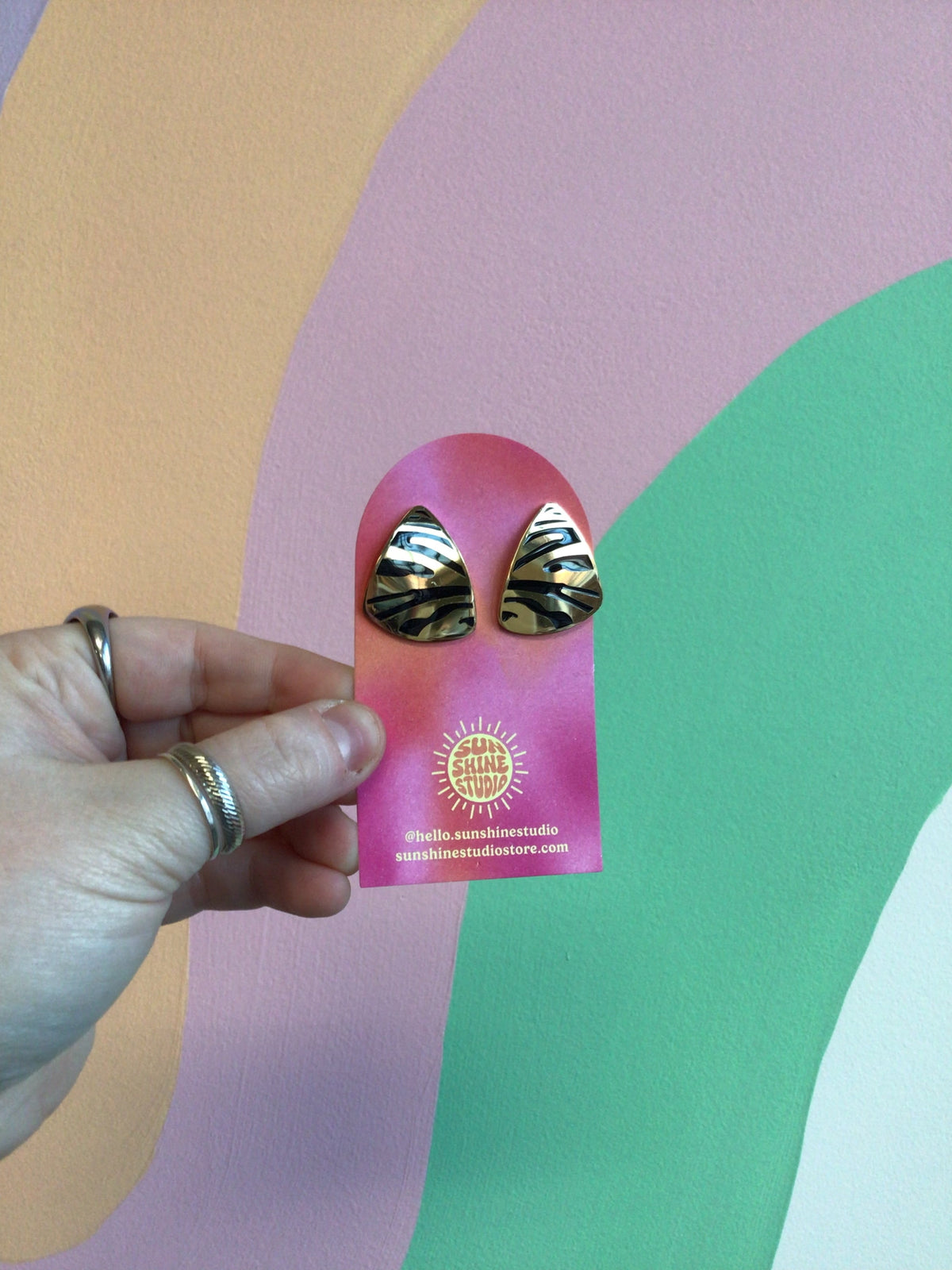 Animal Stripe Titanium Studs