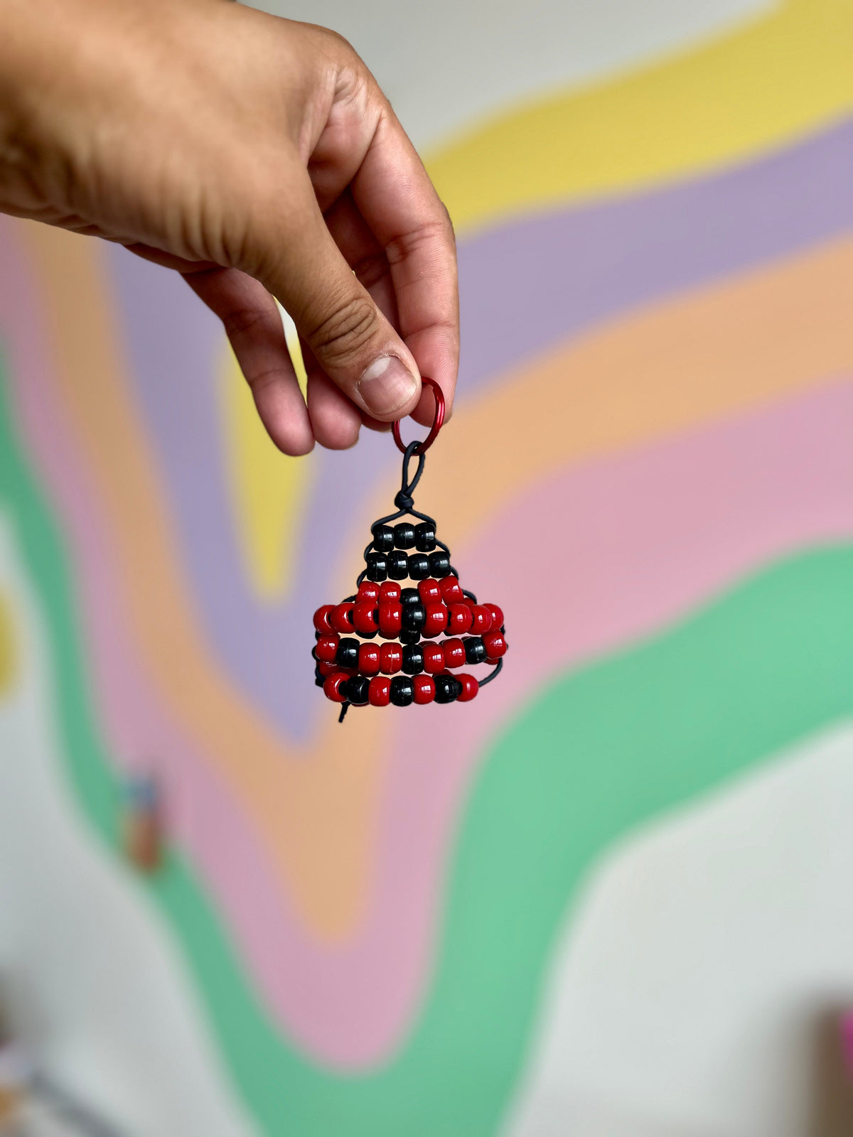Ladybug Beaded Keychain