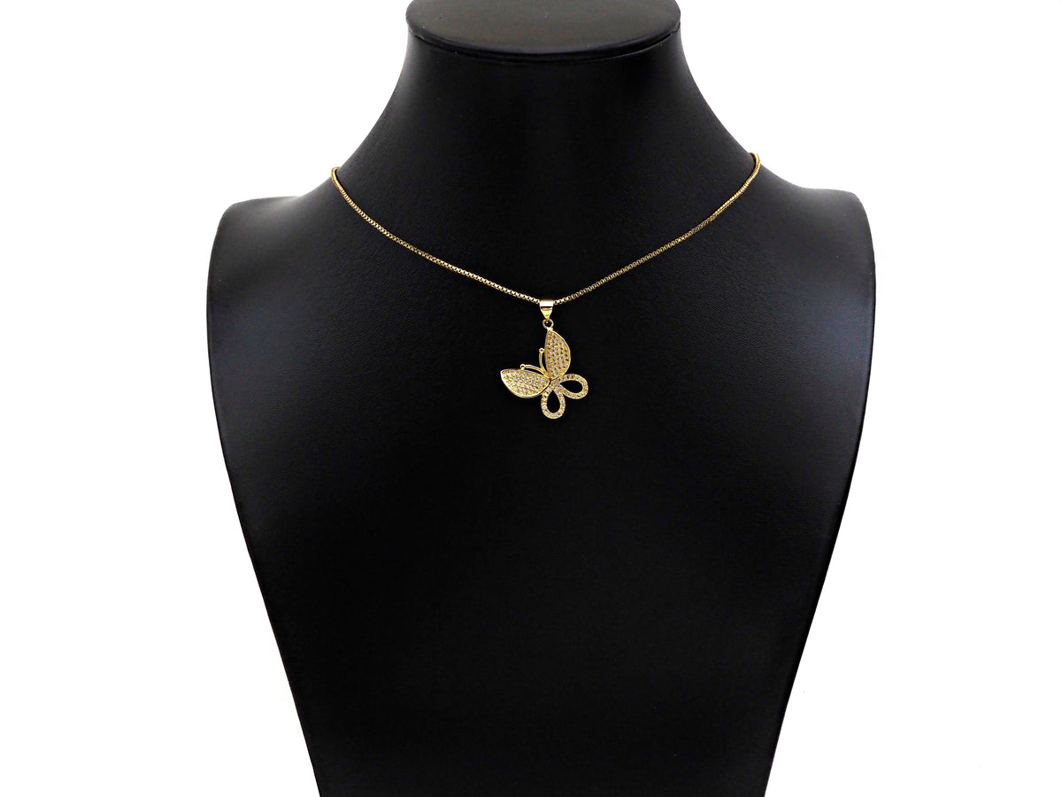 CZ Micro Pave Butterfly Shape Pendant/Charm,Cubic Zirconia Charm, Necklace Bracelet Butterfly Charm Pendant,19x21mm, Sku#LK197