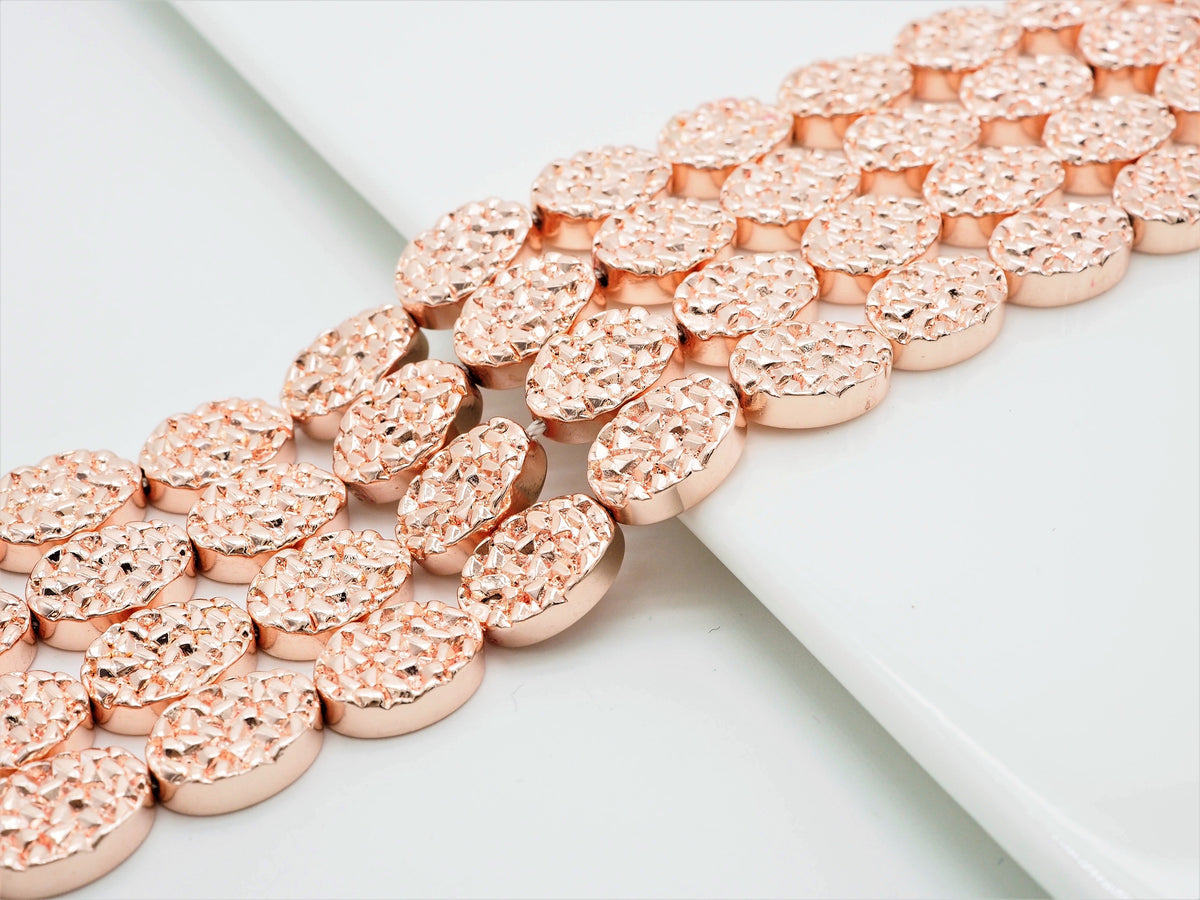 DRUZY Style Natural Light Rose Gold Hematite, 10x14mm, S105