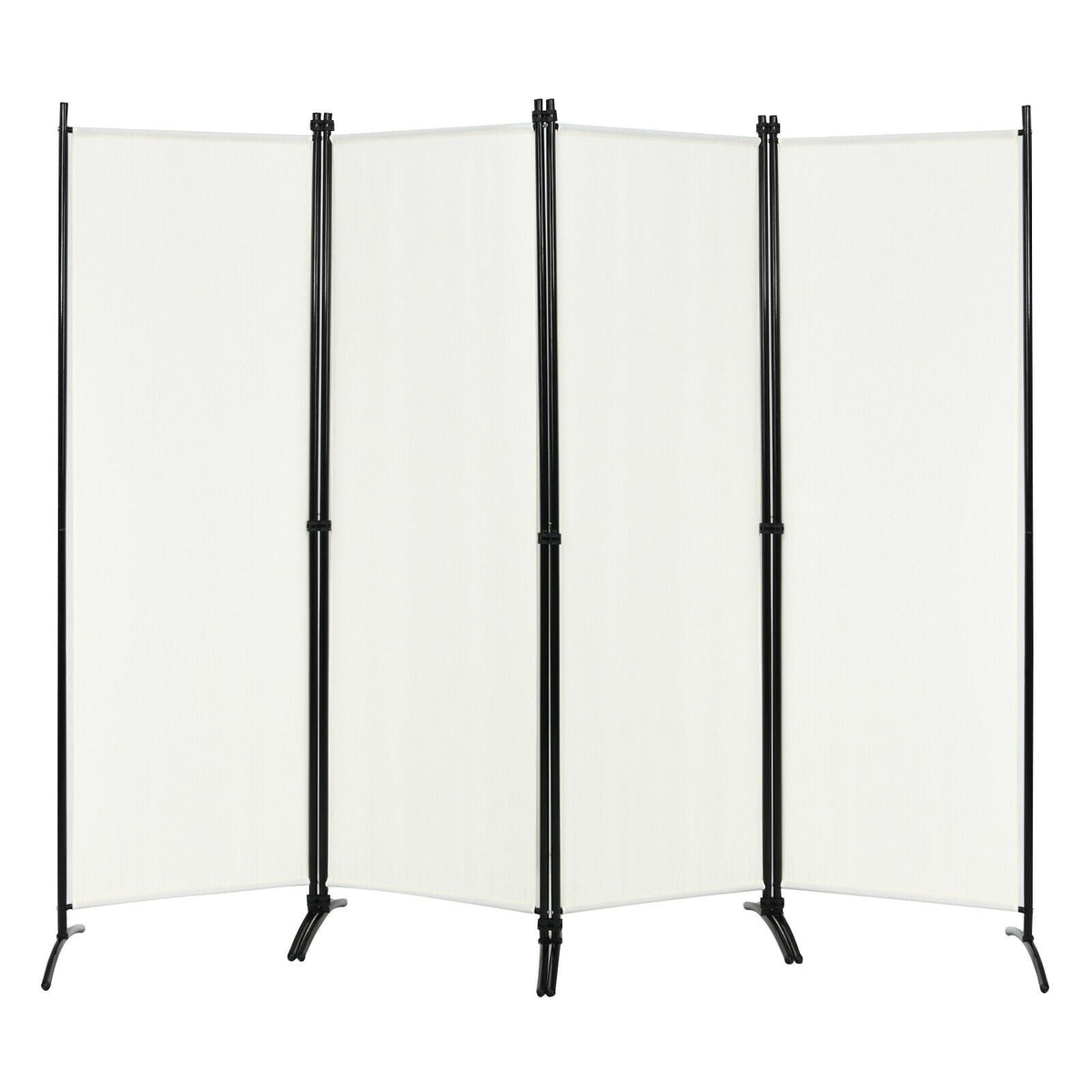 4-Panel Room Divider with Steel Frame