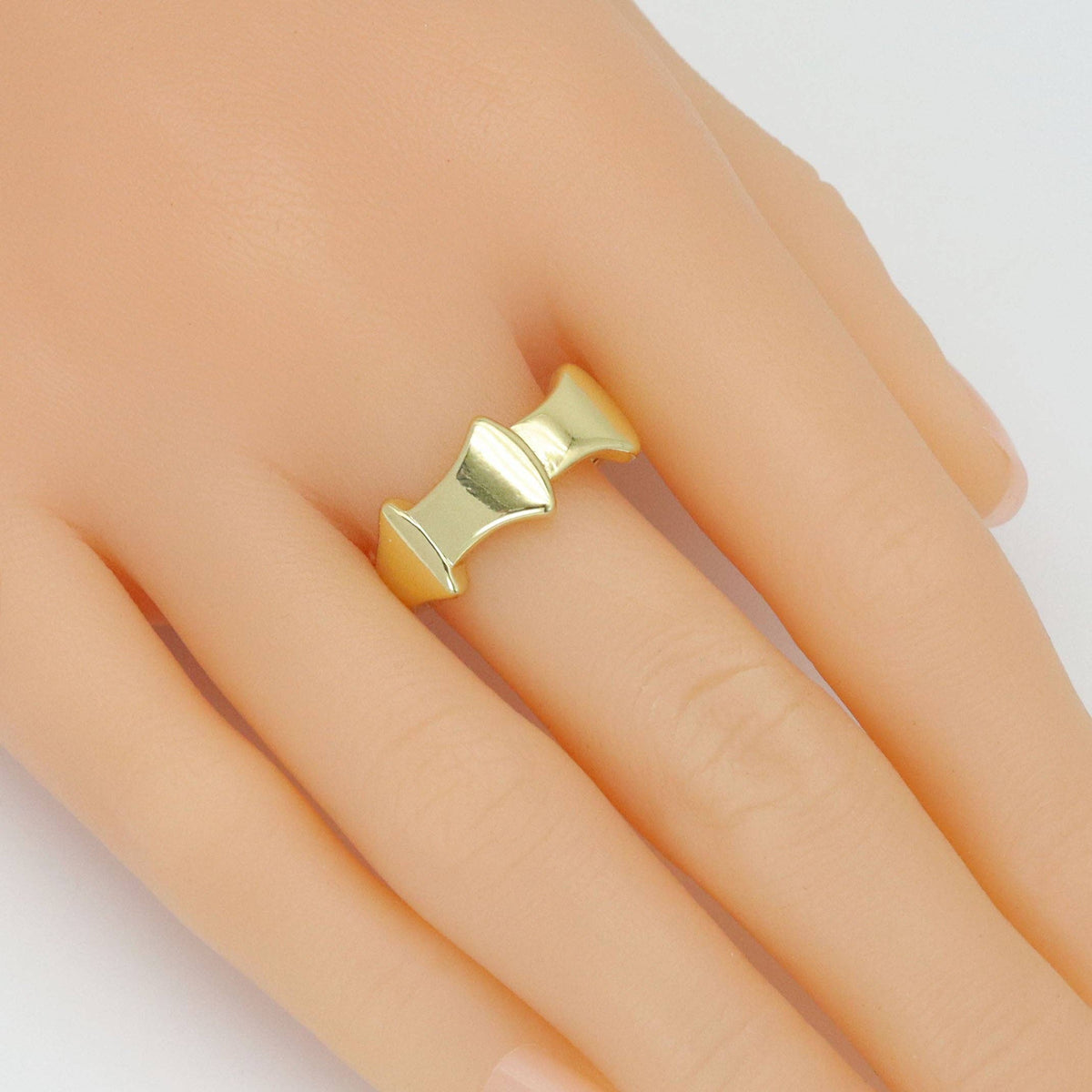 Plain Gold Scale Adjustable Ring, Sku#LD660