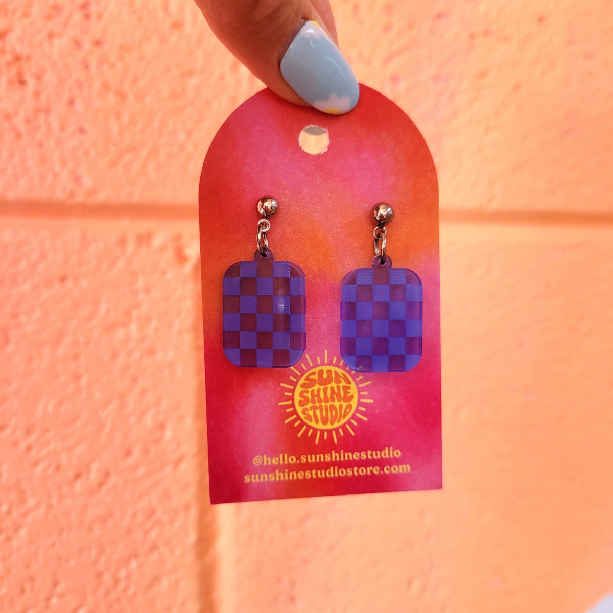 Checkered Charm Earrings