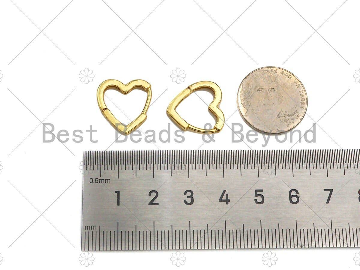 Gold Heart Shape Huggie Earring, Sku#LD59