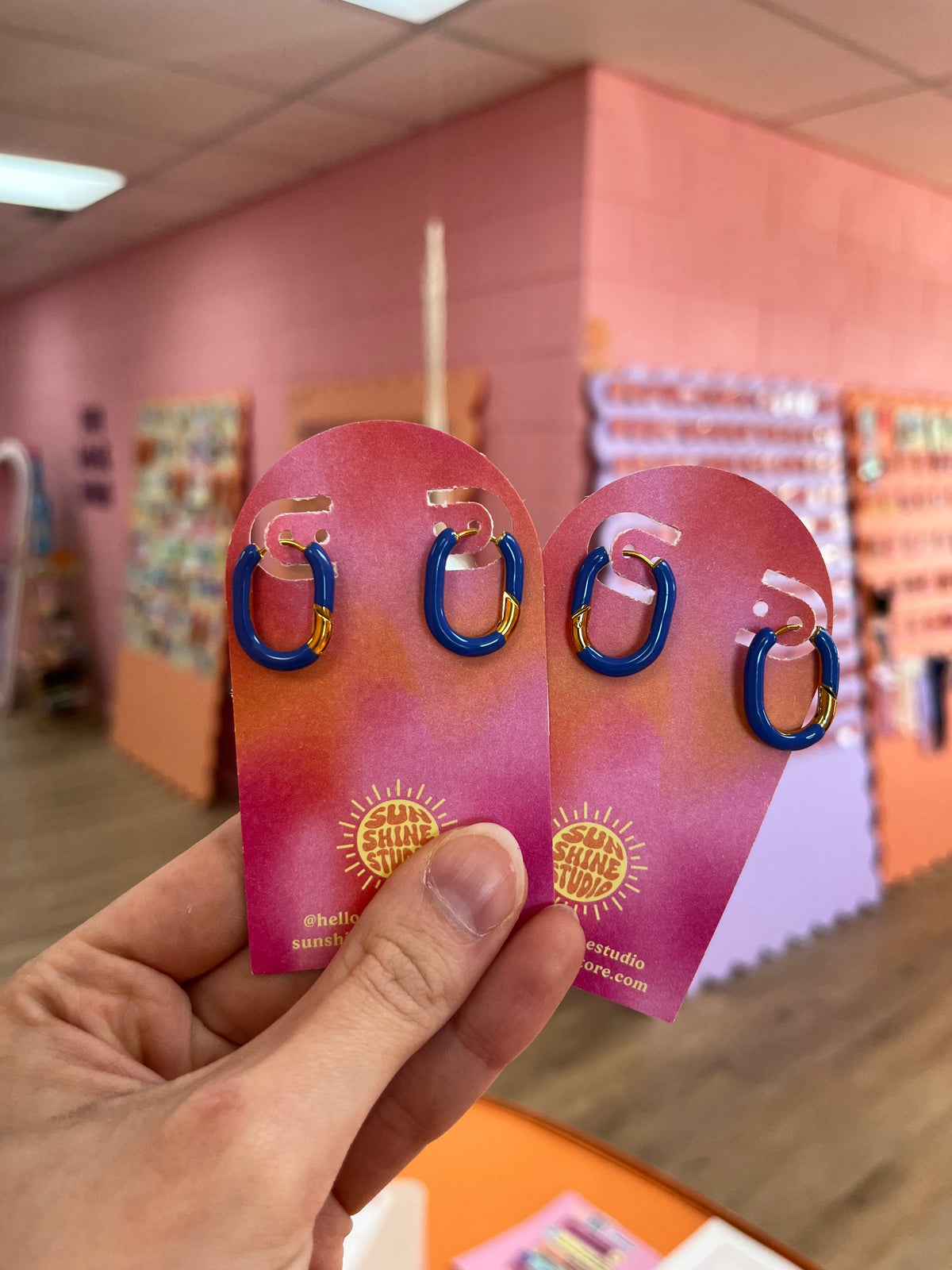 Spring colorful hoop earrings