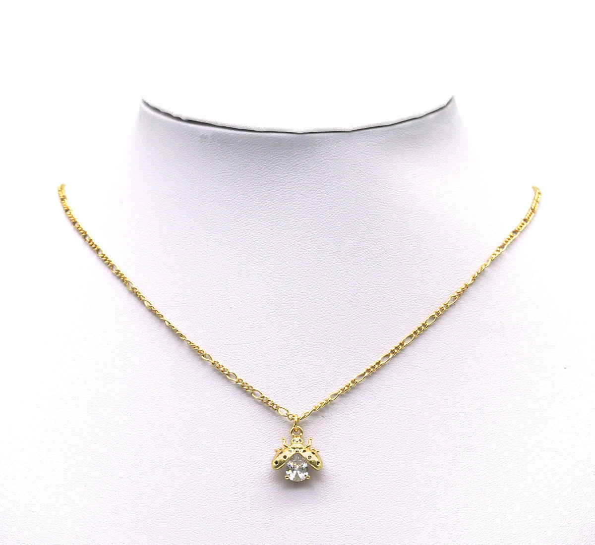 Gold Teardrop CZ Ladybug Charm, Sku#LD315