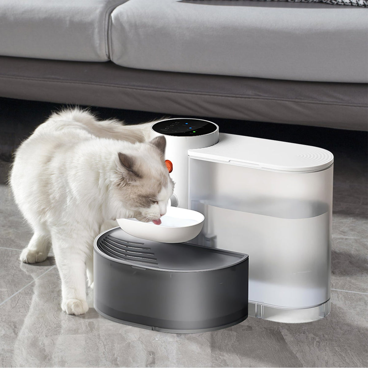 Smart Pet Water Fountain Automatic Cat Water Dispenser 3L/101OZ Cordless Rechargeable Dog Water Fountain Self-Refill with 3 Adjustable Volume 3 Time I
