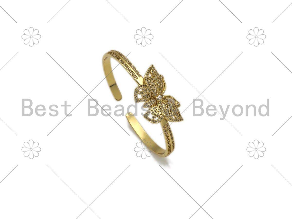CZ Micro Pave Butterfly Bracelet, Sku#LD143