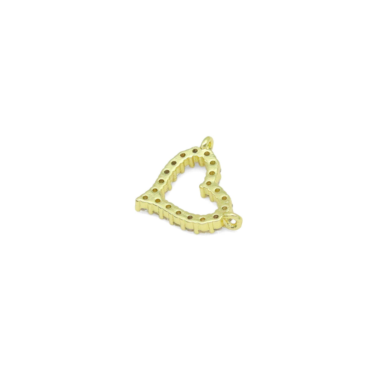 Clear CZ Frame Heart Connector Charm Pendant, Sku#LK1048