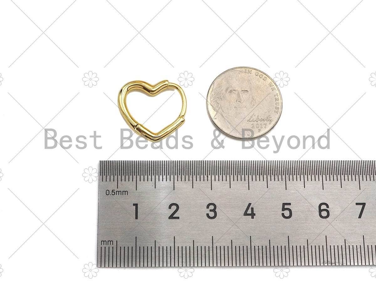 Gold Heart Shape Huggie Earring, Sku#LD60