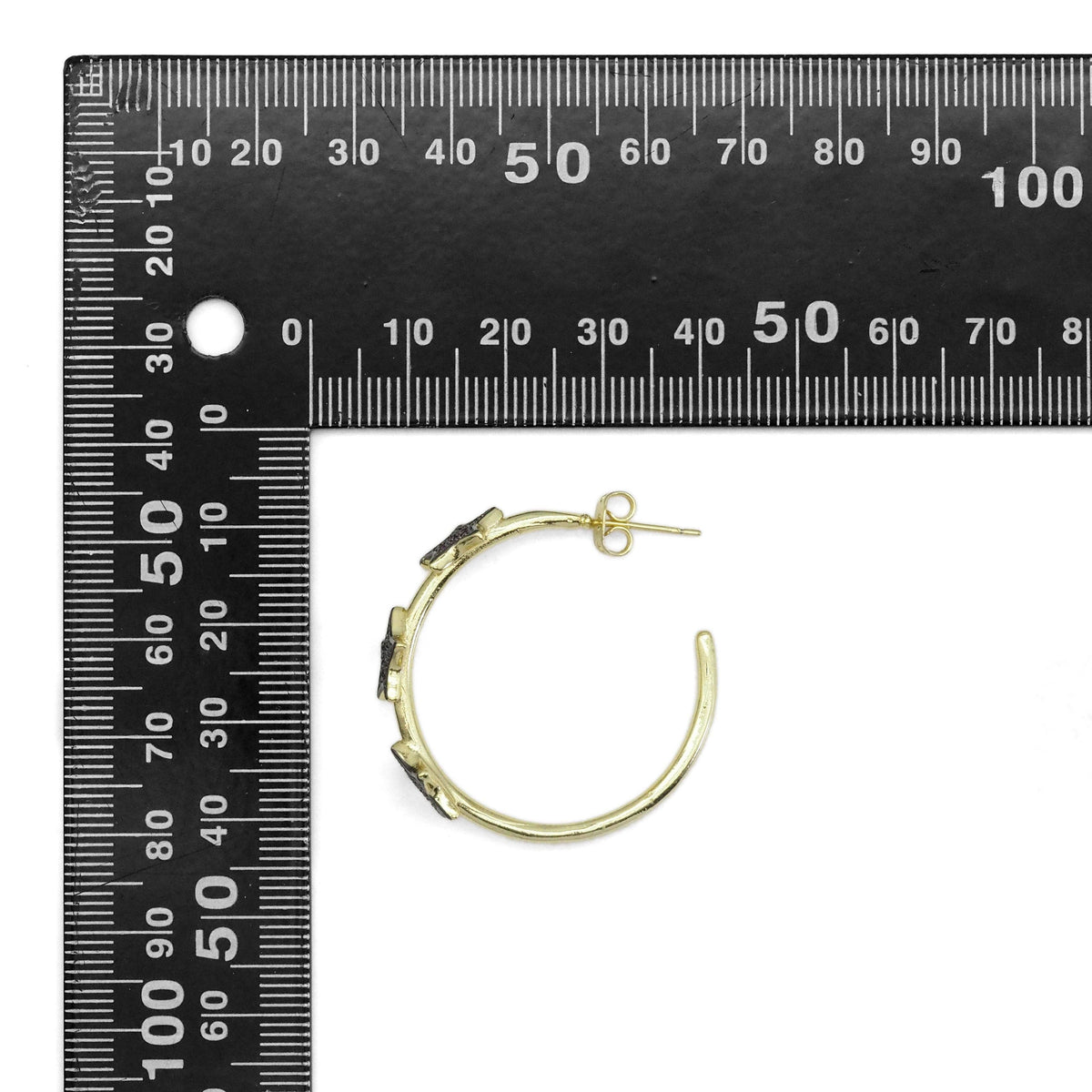 Colorful Multi Star Gold Hoop Earrings, Sku#LD495