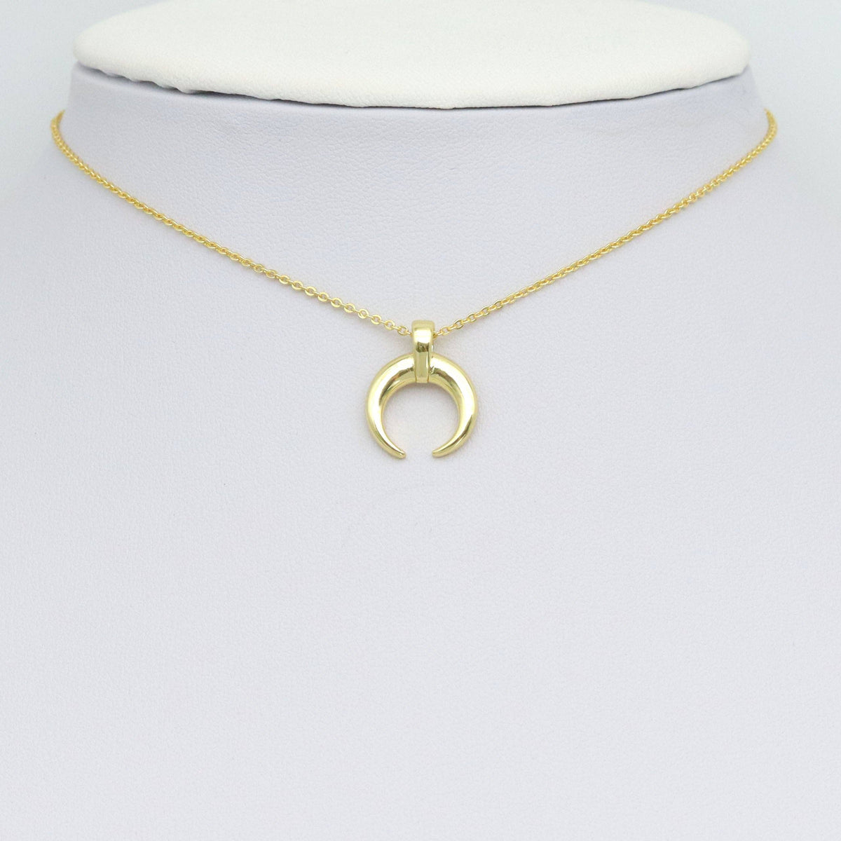 Plain Gold Horn Shape Charm Pendant, Sku#LK1055