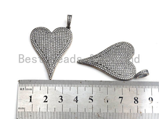 Antique Silver Tone Heart Pendant, X132