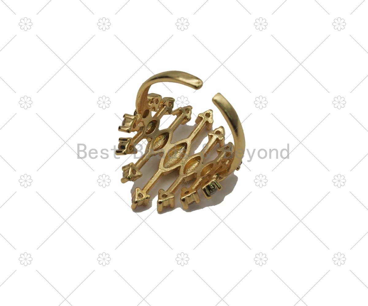 CZ Arrows Shape Adjustable Ring,Sku#JD22