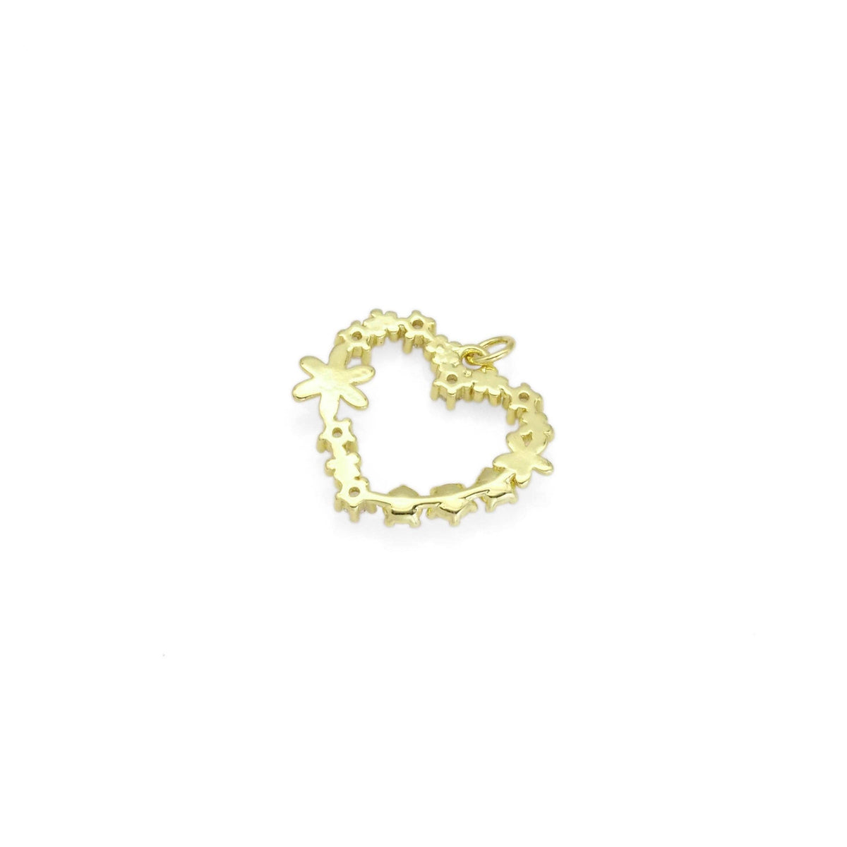 Pearl Flower Heart Pendant Charm, Sku#LK885