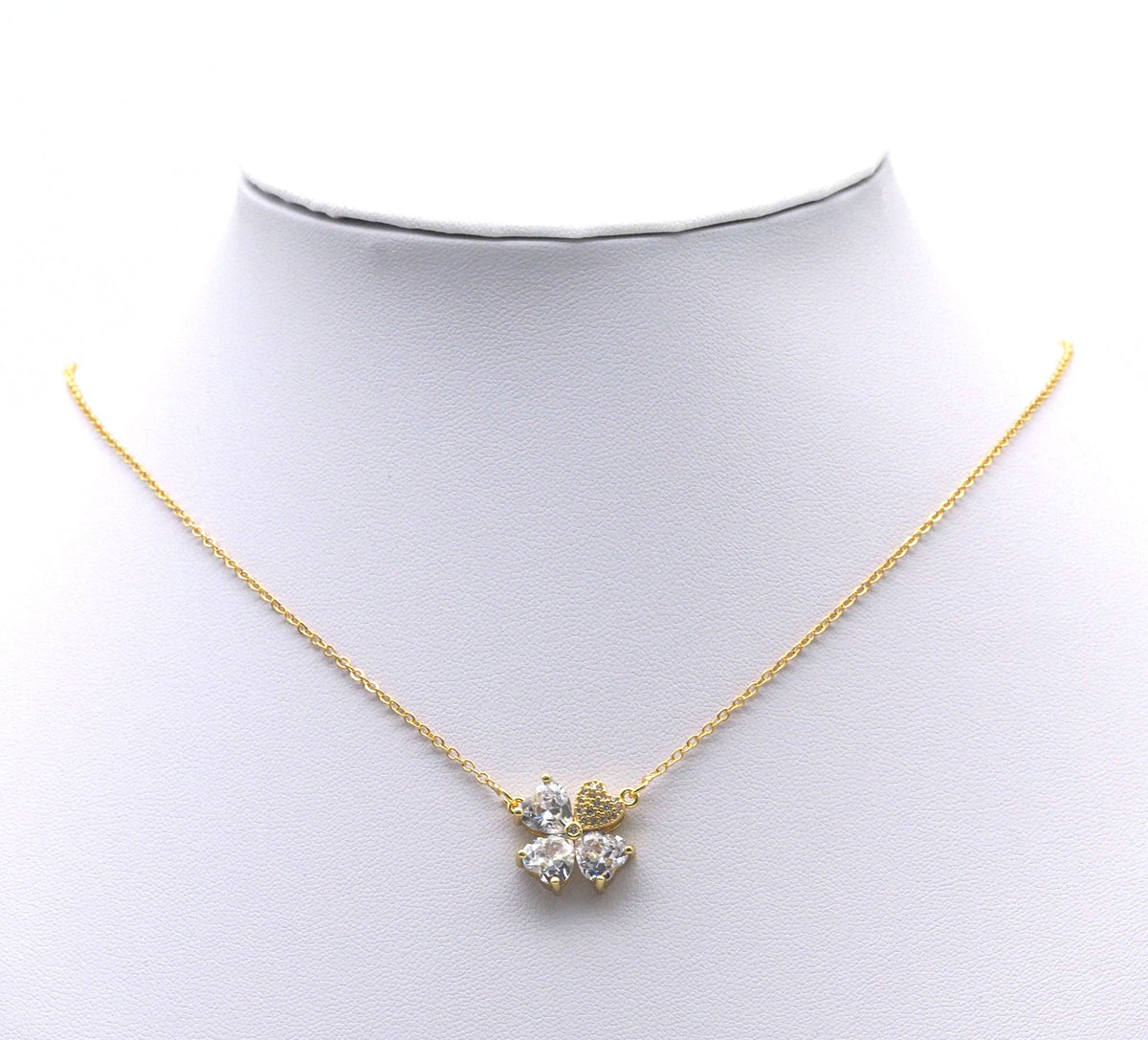 Crystal Heart Clover Charm Connector, Sku#L701