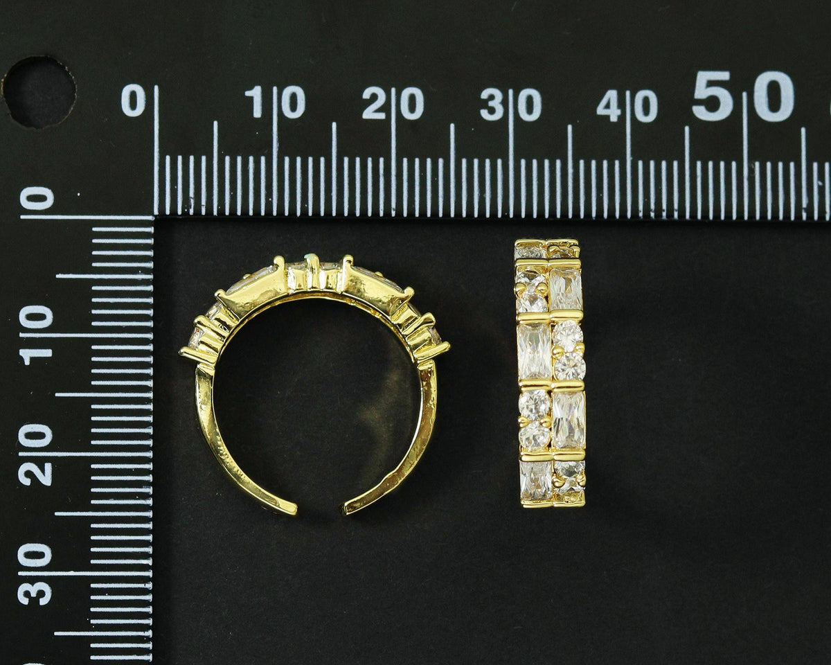 Rectangle CZ Adjustable Ring, Sku#LD211