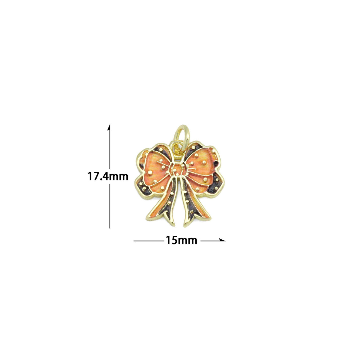 Colorful Enamel Bow Charm Pendant,Sku#LK1214