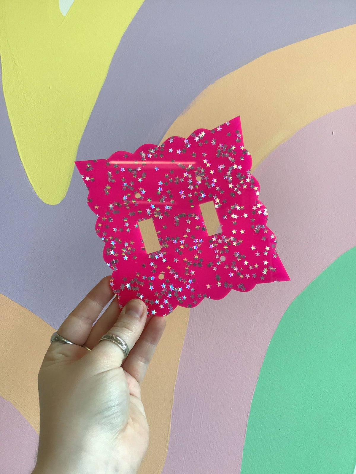 Hot Pink Stars Outlet Covers