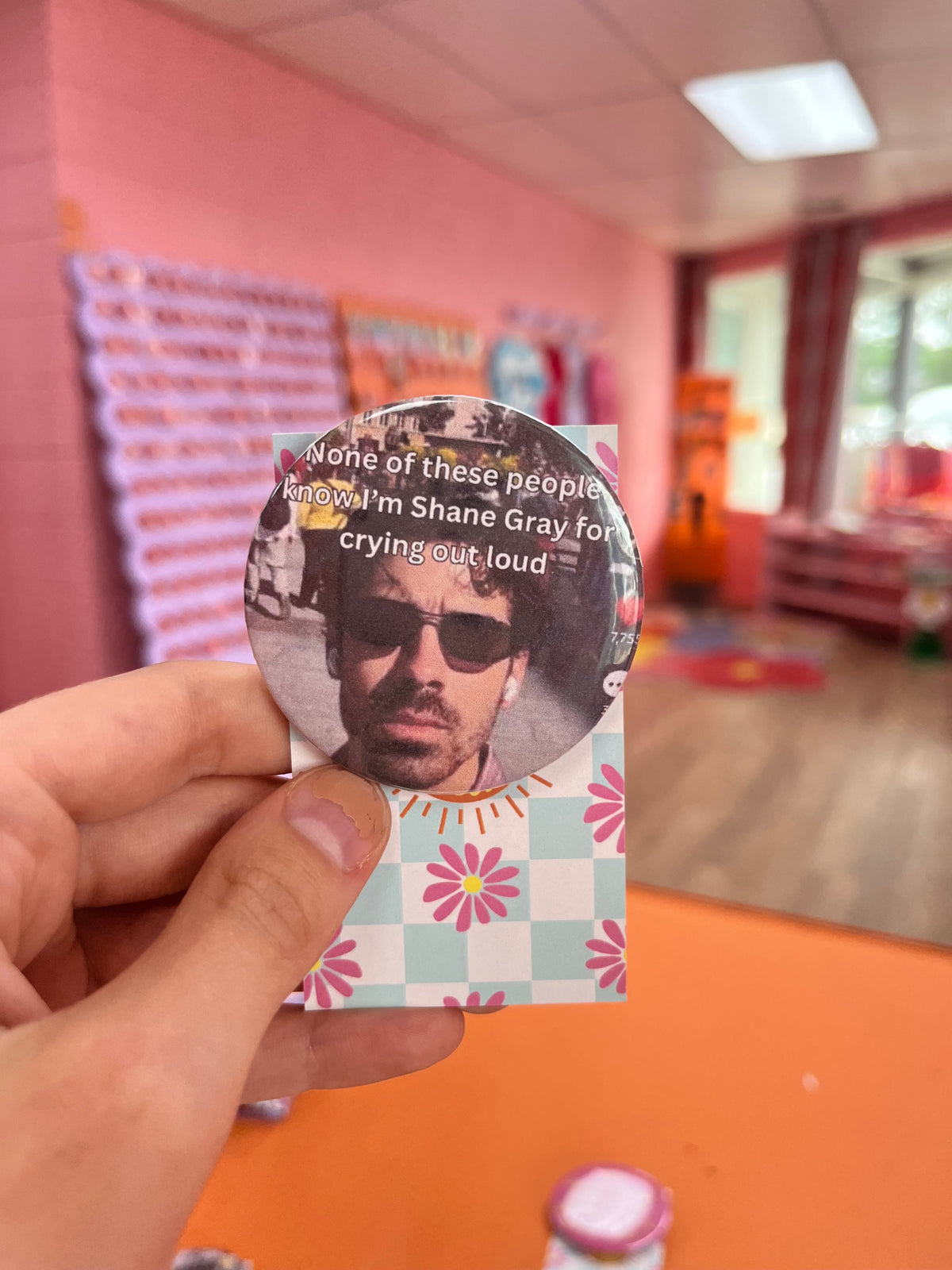 Shane Gray For Crying Out Loud pin back button