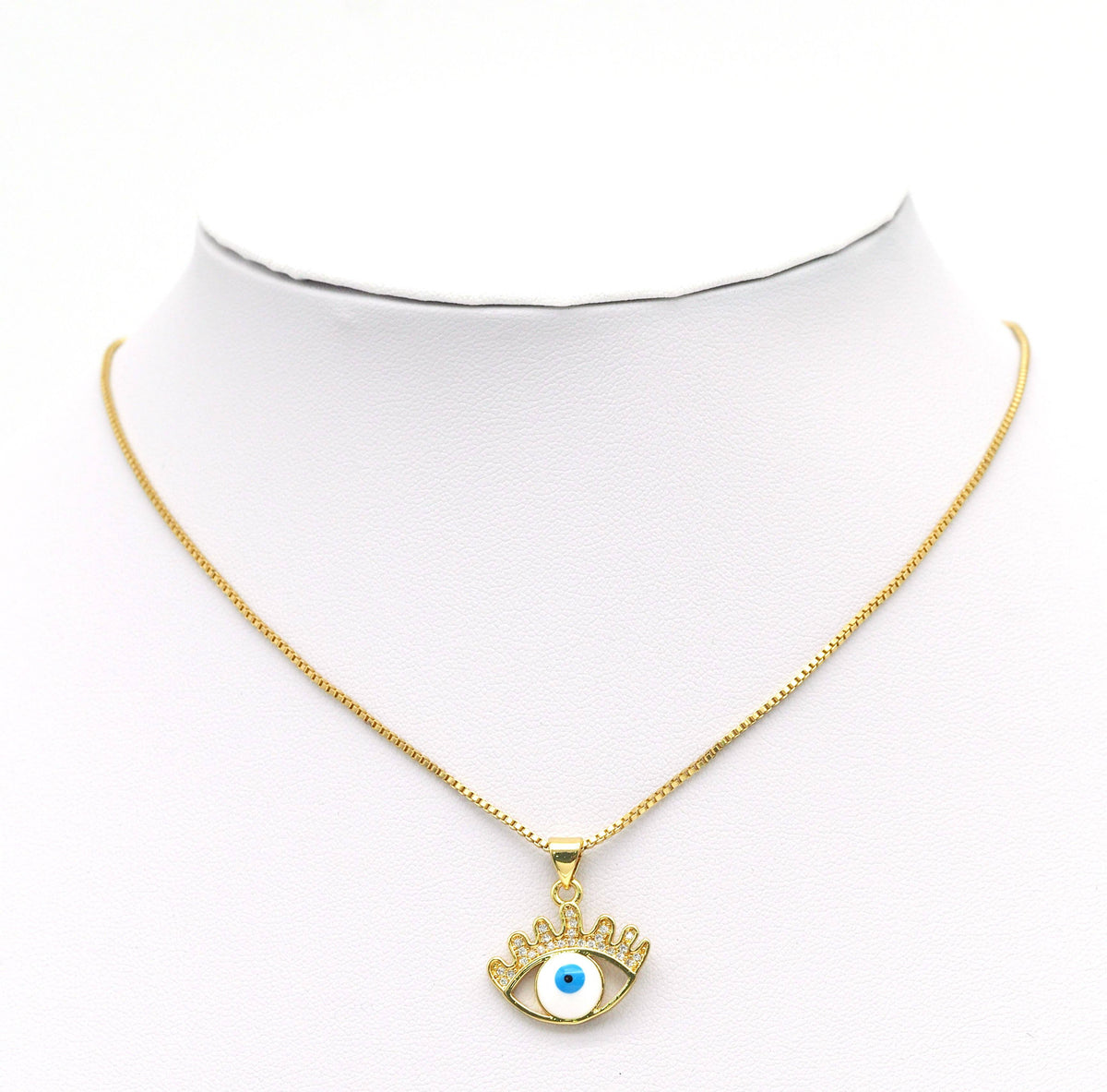 CZ Enamel Evil Eye Charm, Sku#JL97