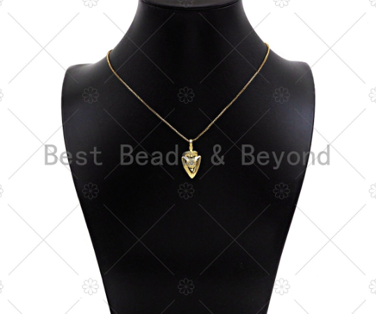 CZ Micro Pave Arrowhead Shape Pendant/Charm,sku#LK238