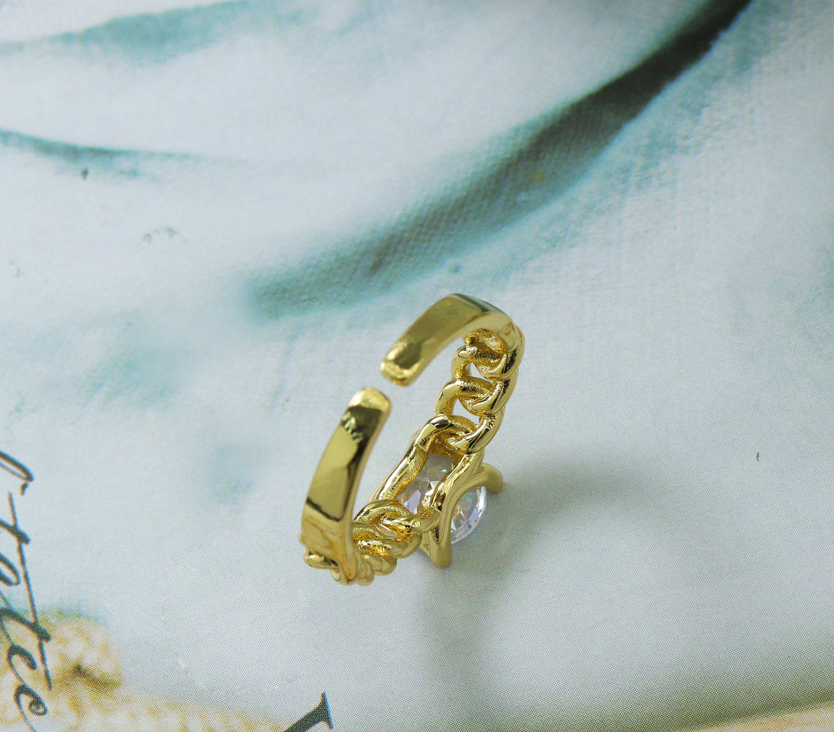 CZ Crown Adjustable Ring, Sku#B146