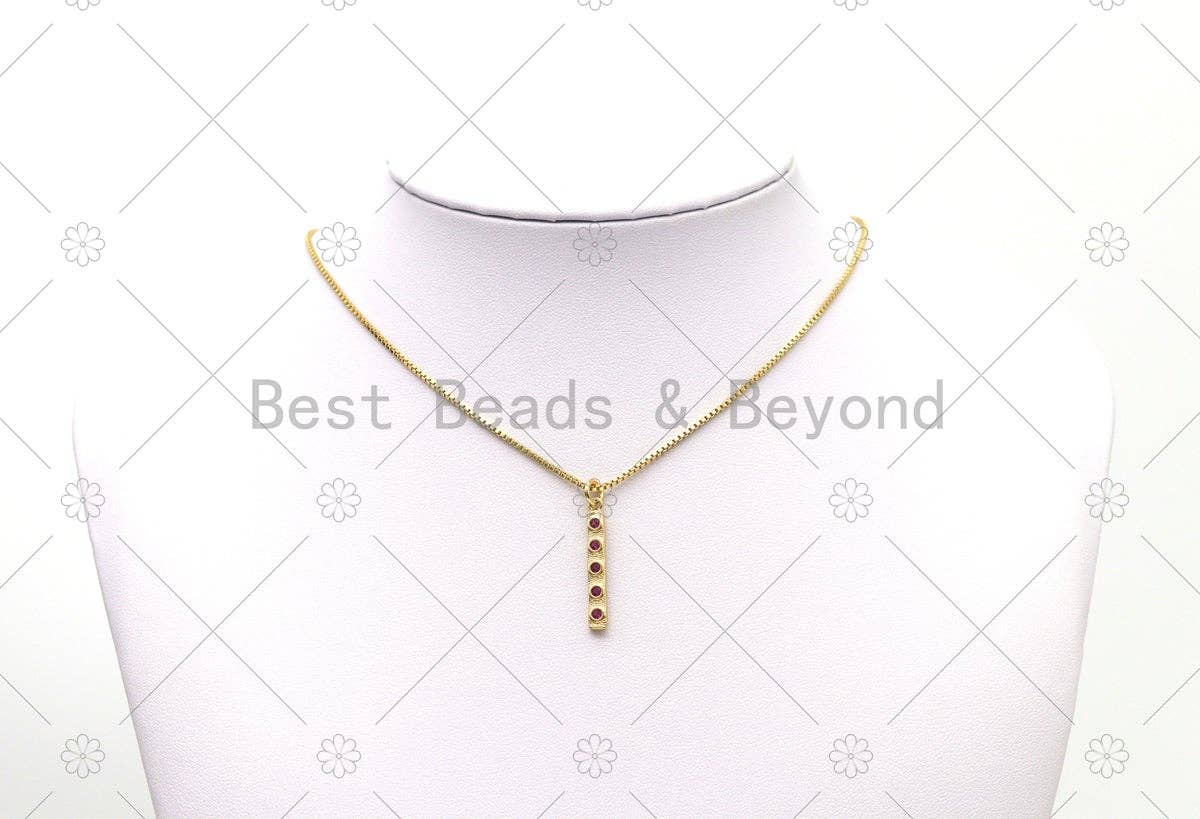 CZ Long Bar Pendant, Sku#LK539