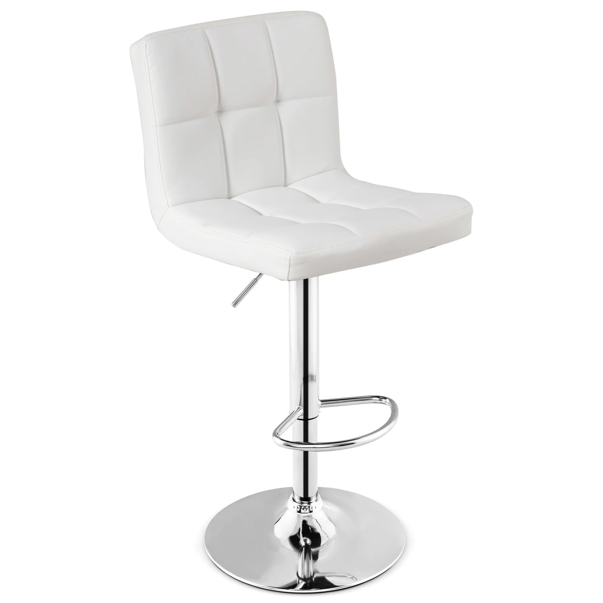 Adjustable Swivel Bar Stool with PU Leather-Brown