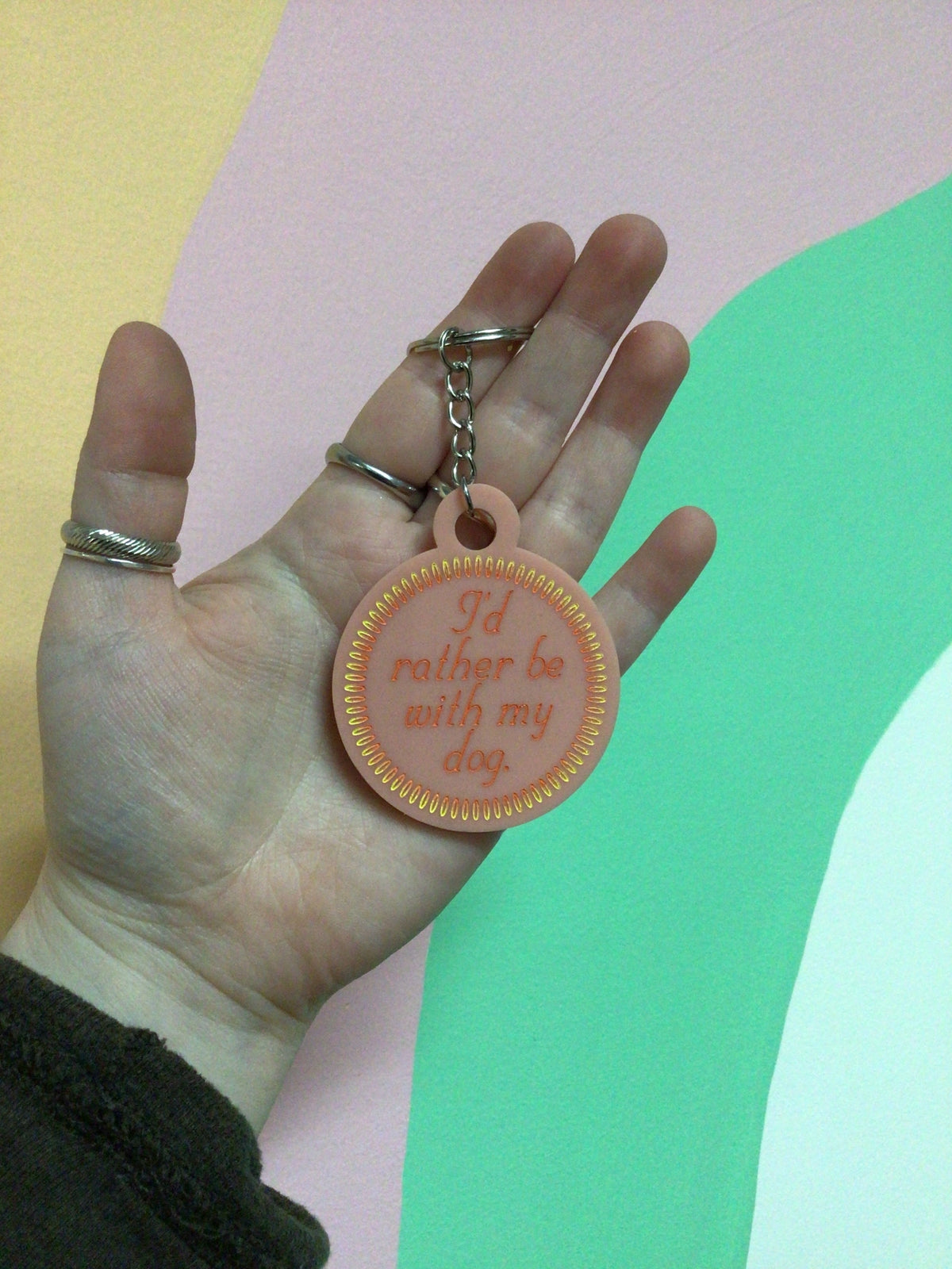 I’d Rather Be With My Dog Keychain