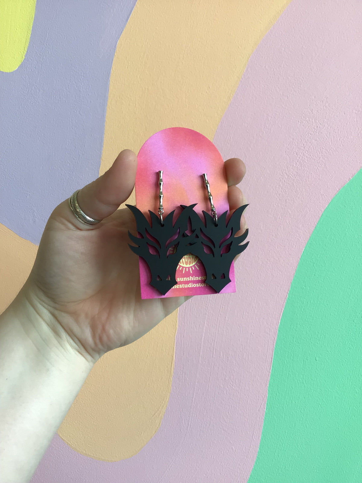 Fierce Dragon Acrylic Earrings