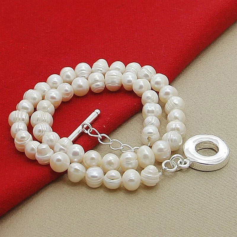 Aravant 925 Silver 8-9mm Freshwater Pearl Necklaces For Women Fashion Jewelry