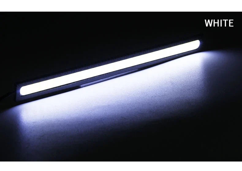 4x Universal Vehicle LED Strip 17CM COB Car DRL Daytime Running Light | Waterproof 12V Styling Bar