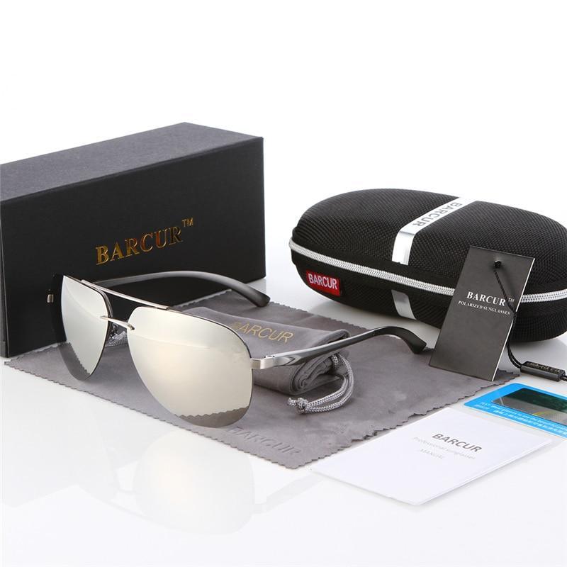 Luxury Aluminium Magnesium Men's Sports Driving Polarized Sunglasses With Stanless Steel Frame Ultra Light Men Glasses In Aviation Pilot Style With UV400 Protection