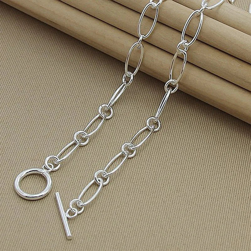 Aravant 925 Silver Simple Chains Necklace For Women Fashion Jewelry Accessories