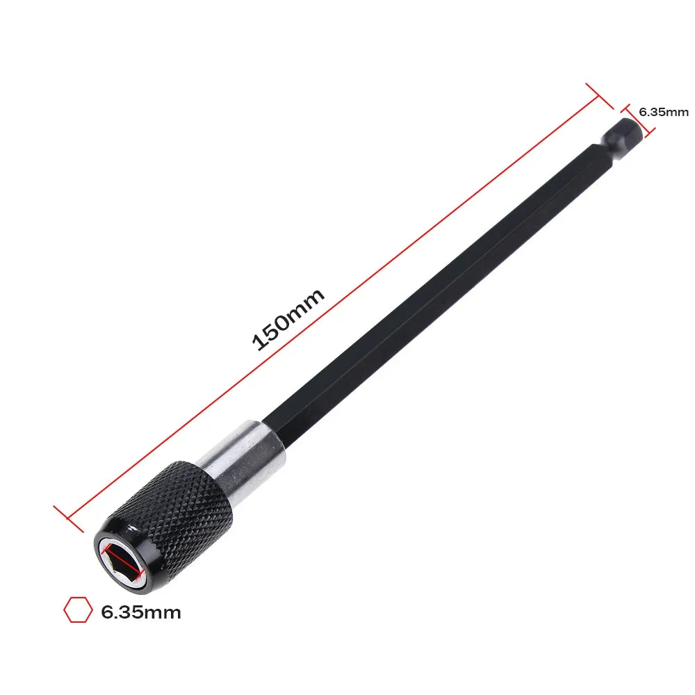 1/4 Inch Hex Shank Quick Release Screwdriver Bit Holder Extension Bar | 60mm 100mm 150mm