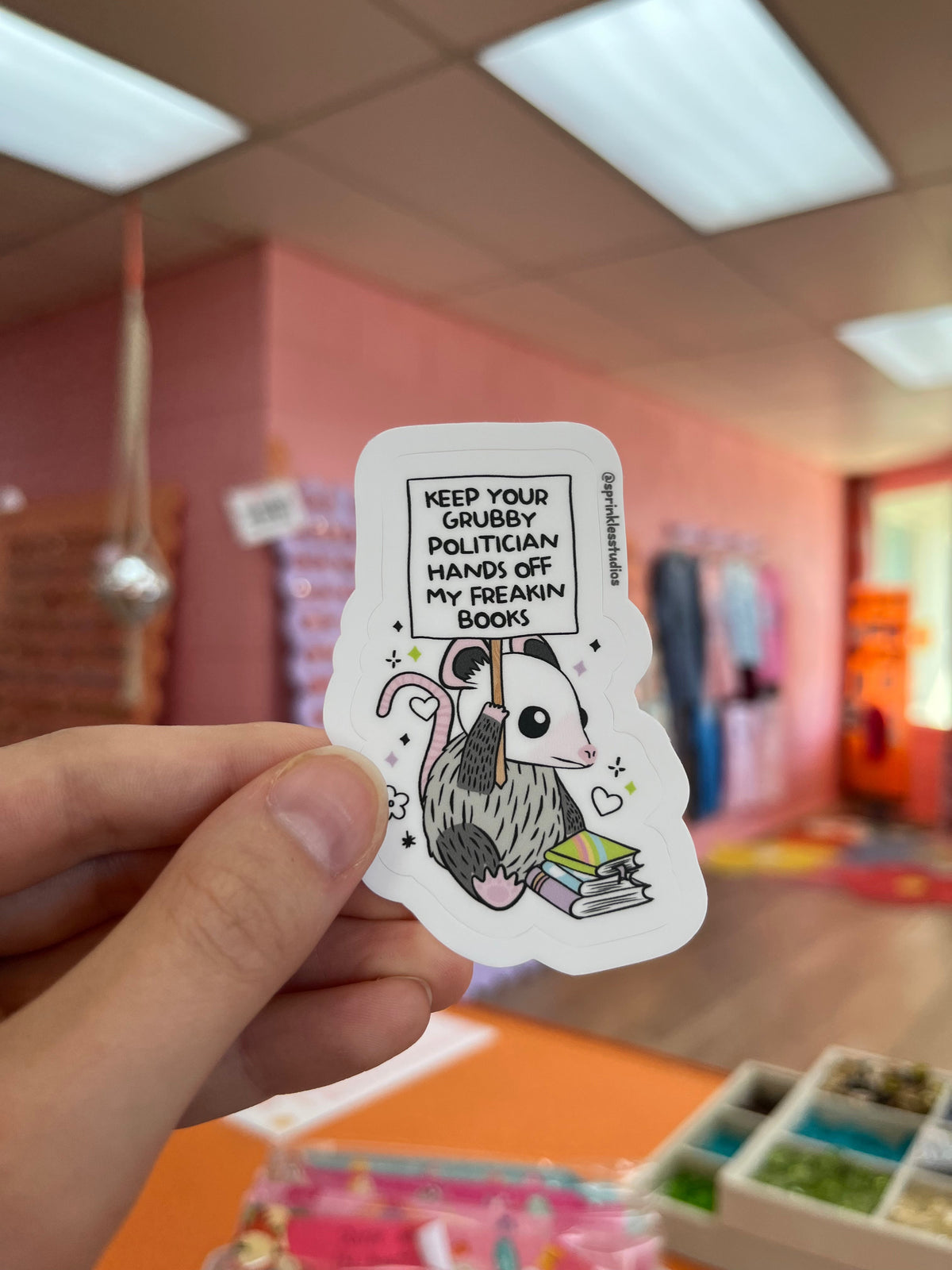Keep Your Grubby Politician Hands Off my Books Sticker