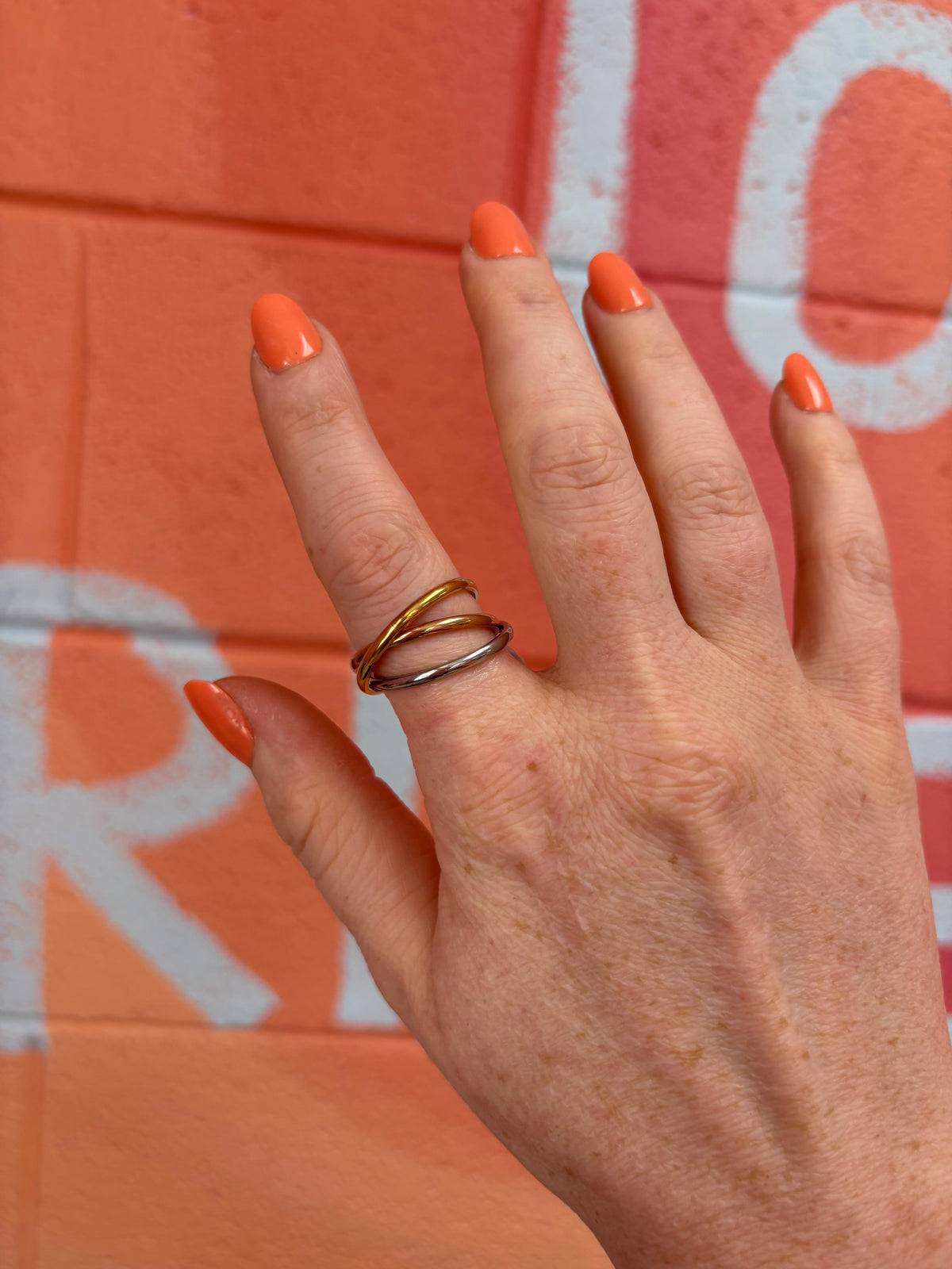 Tri Colored Titanium Trio Ring