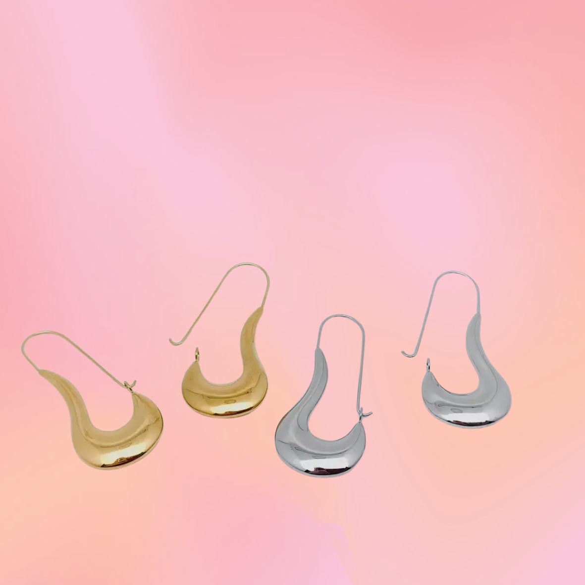 Stainless Steel Scoop Hoops