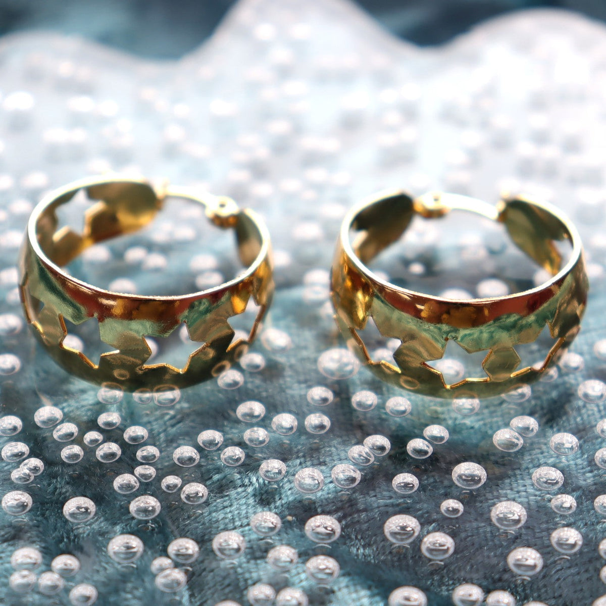 Stainless Steel Star Hoops