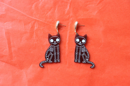 "Bone to be Wild" Cat Earrings