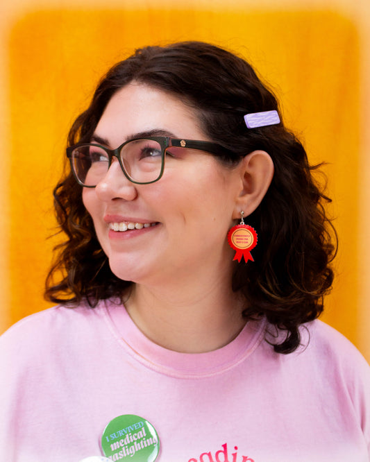 "Consistently Doing the Best I Can" Medal Earrings