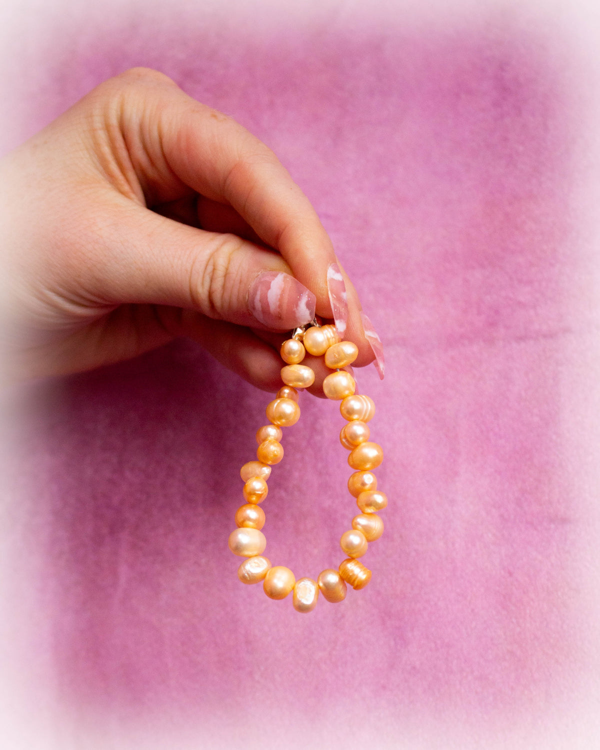 Soft Orange Glow - Freshwater Pearl Bracelet