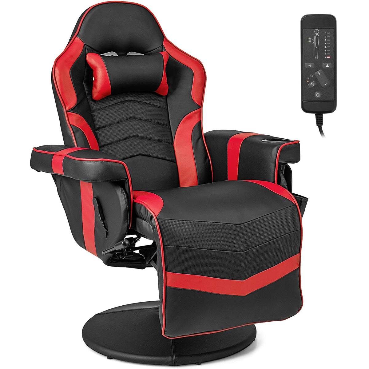Massage Video Gaming Recliner Chair with Adjustable Height