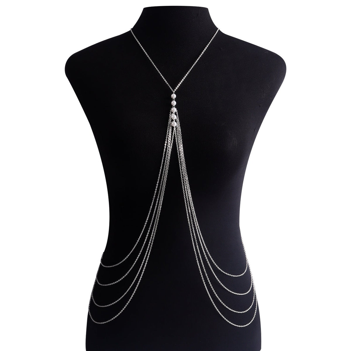 Sexy Hottie Geometric Imitation Pearl Multi-layer Body Chain