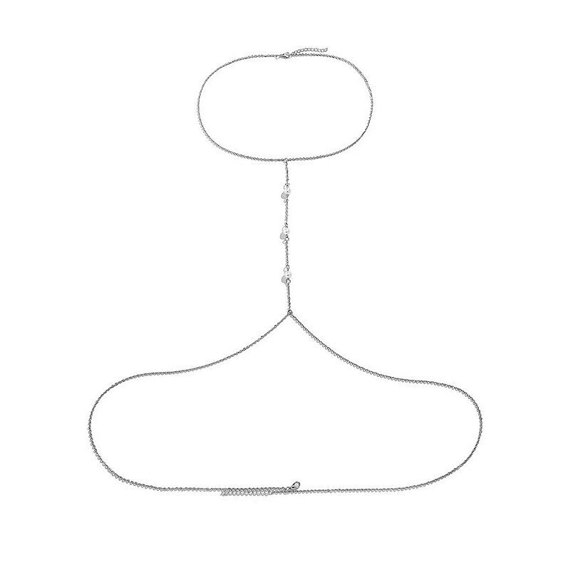 Sexy Metallic Pearl Body Chain