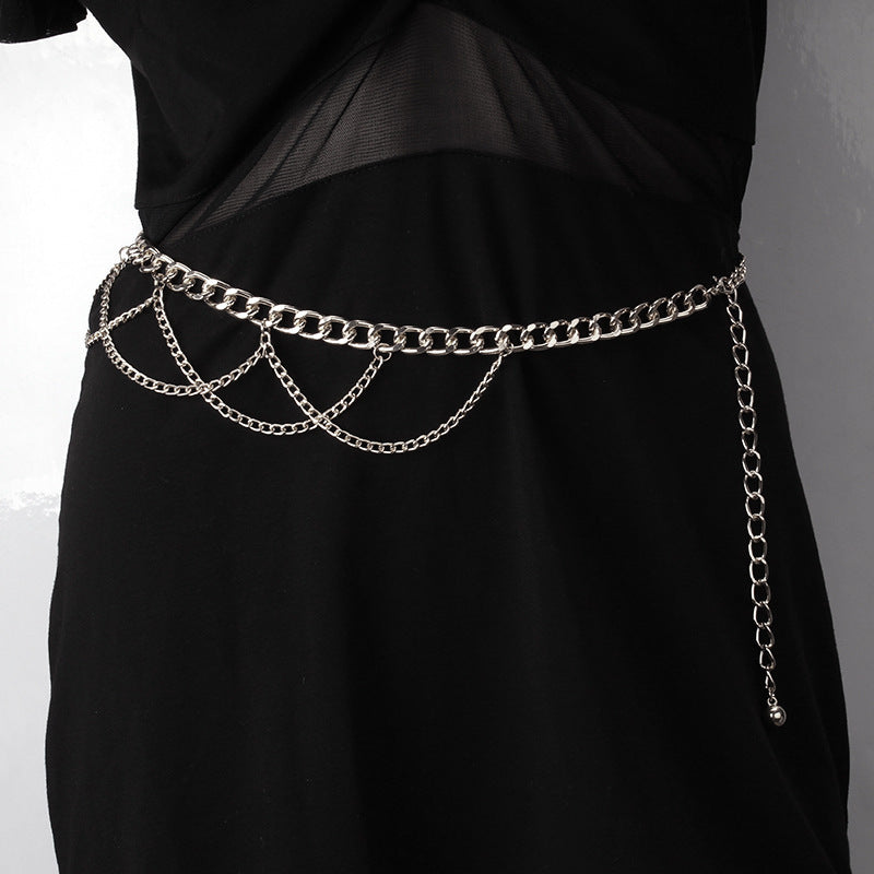 Fashion Multi Layer Belly Body Chain Bikini Metal Rave Body Waist Chain