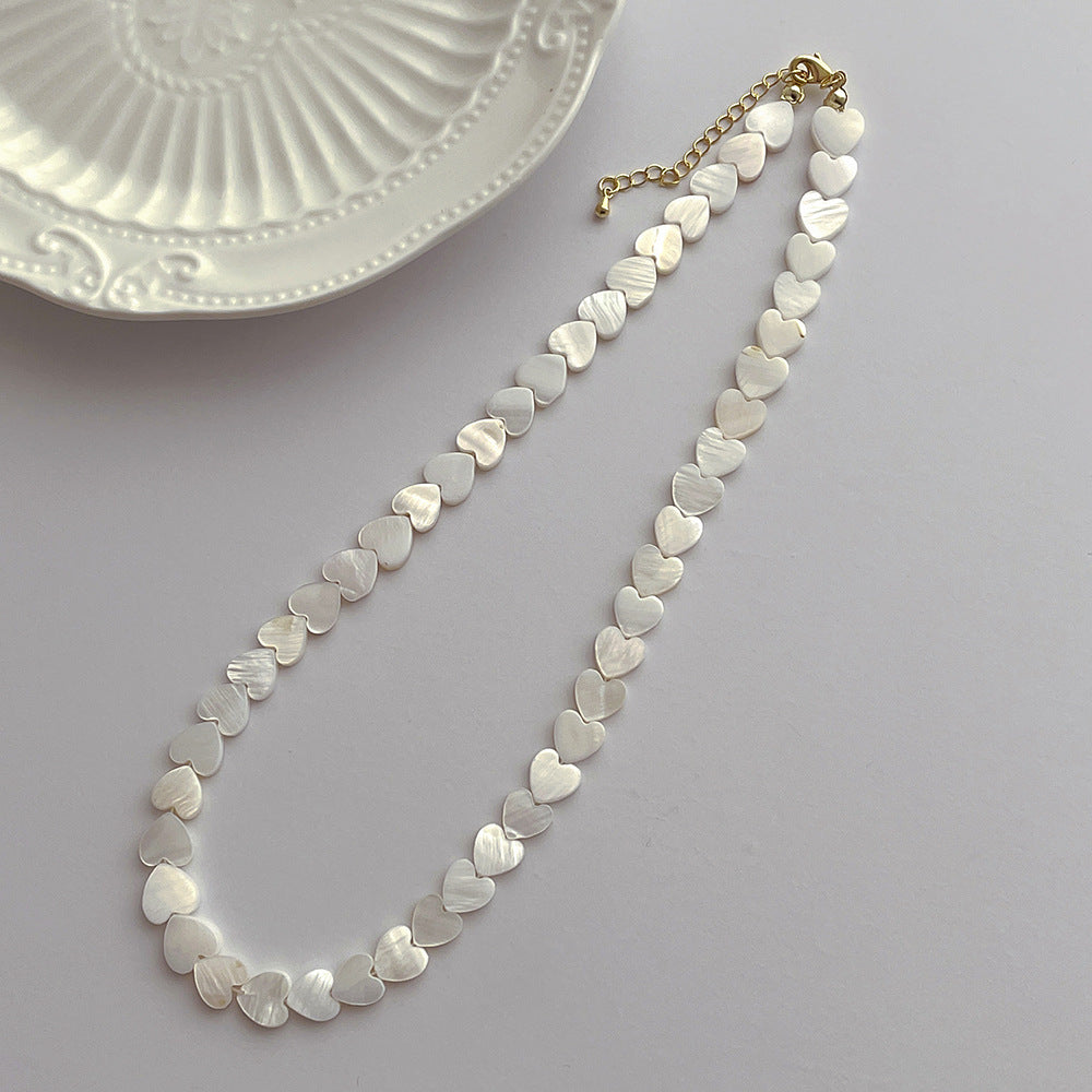 Natural Shell Love Heart Necklace