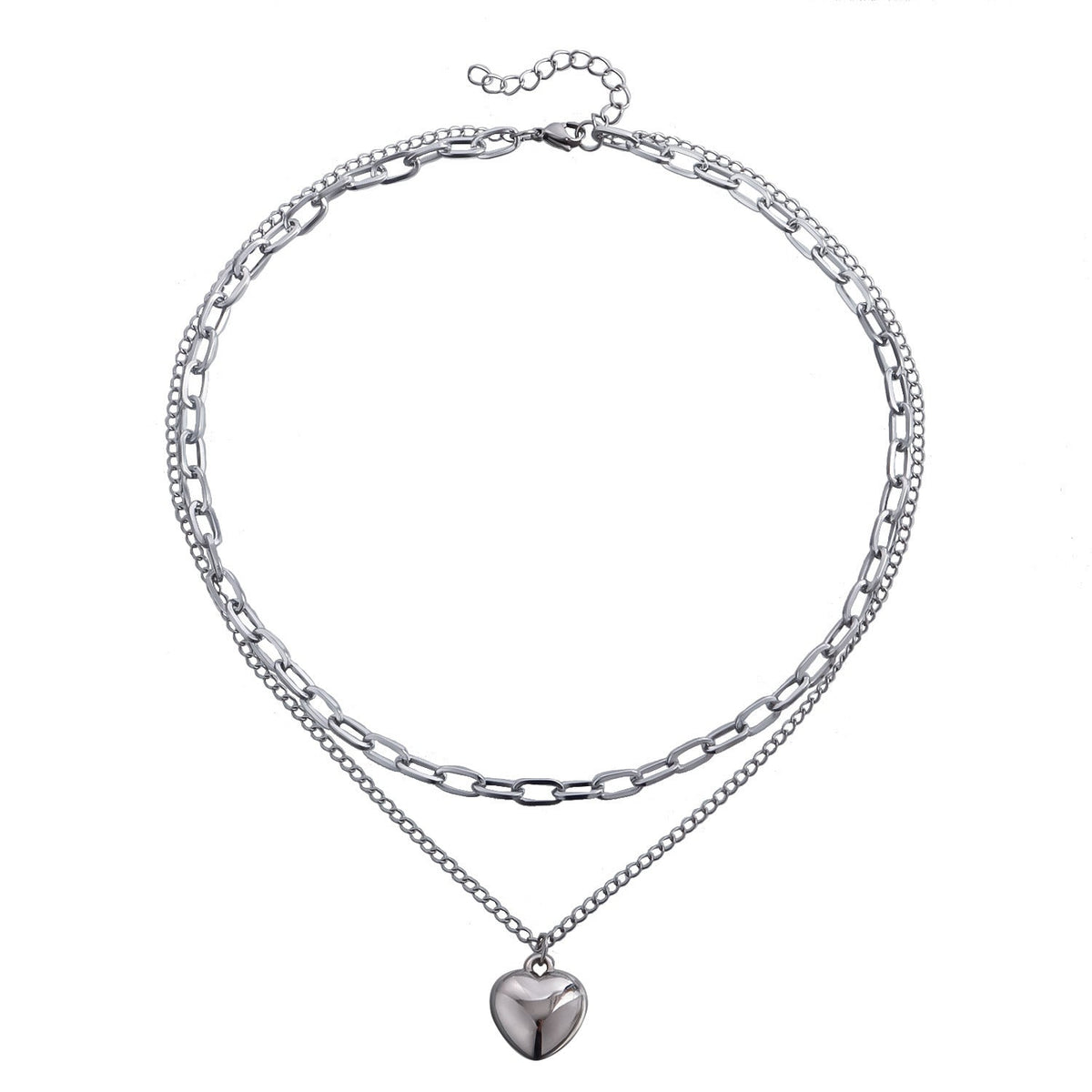 Double Layer Steel Necklace love Necklace
