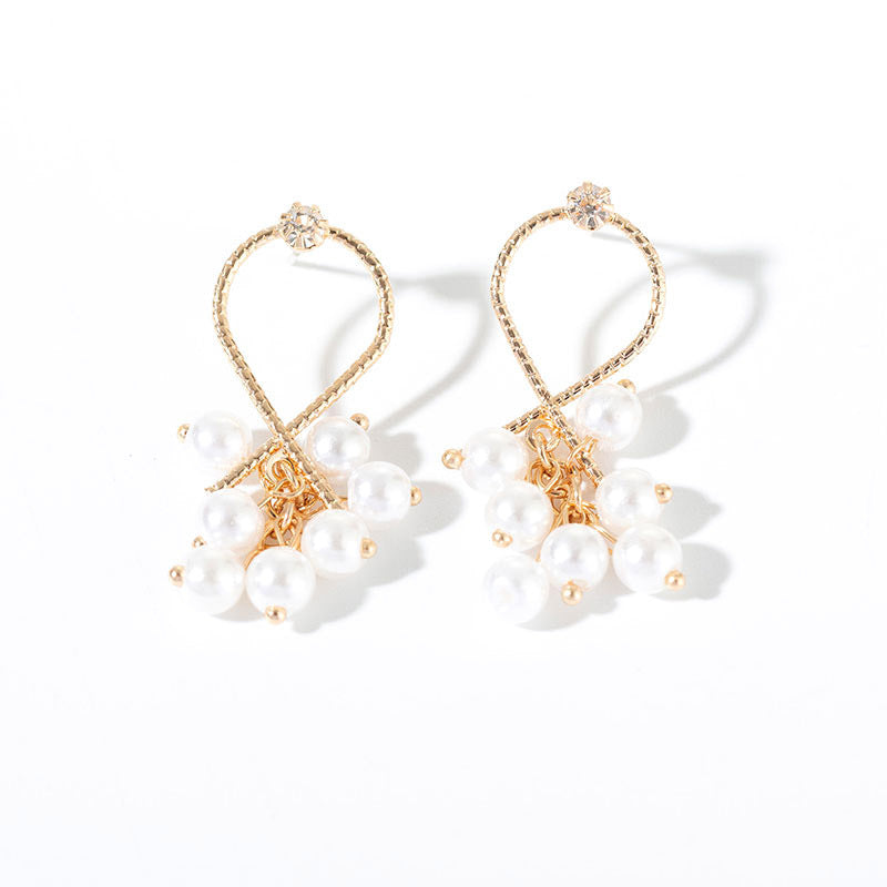 Long Tassel Pearl Drop Earrings